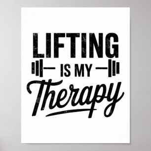 Poster La musculation est ma thérapie T-shirt drôle de gy