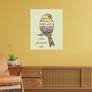Poster La musique donne des ailes à mon âme Moineau