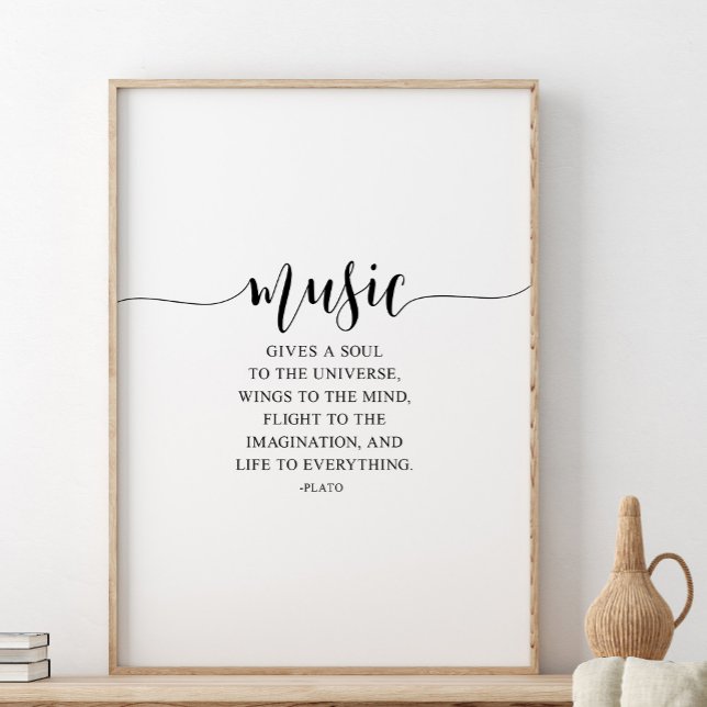 Poster La Musique Donne Une Âme À L'Univers, Citation Pla (Créateur téléchargé)