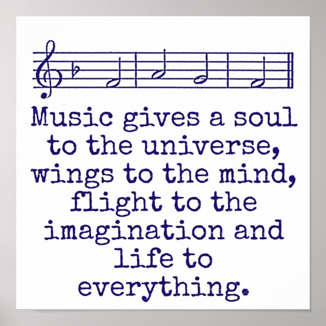 Poster La Musique Donne Une Âme - Citation De Musique (Devant)