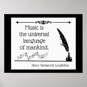Poster La musique est le langage universel de la citation
