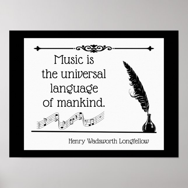 Poster La musique est le langage universel de la citation (Devant)