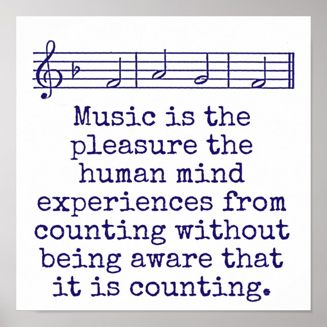 Poster La Musique Est Le Plaisir - Citation Musique (Devant)