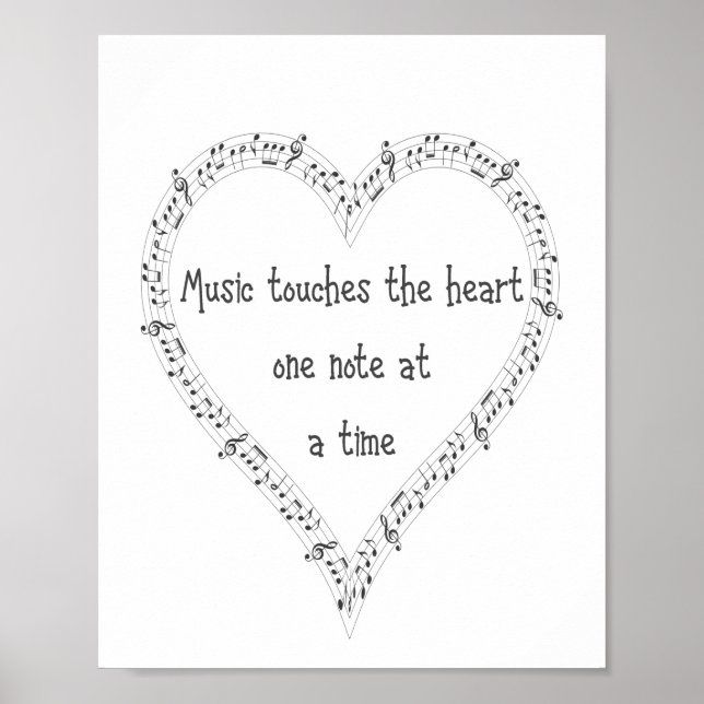 Poster La musique touche le coeur inspiré Citation (Devant)