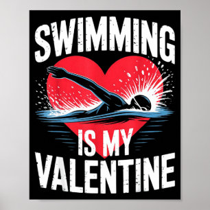 Poster La natation est un nageur de la Saint-Valentin drô