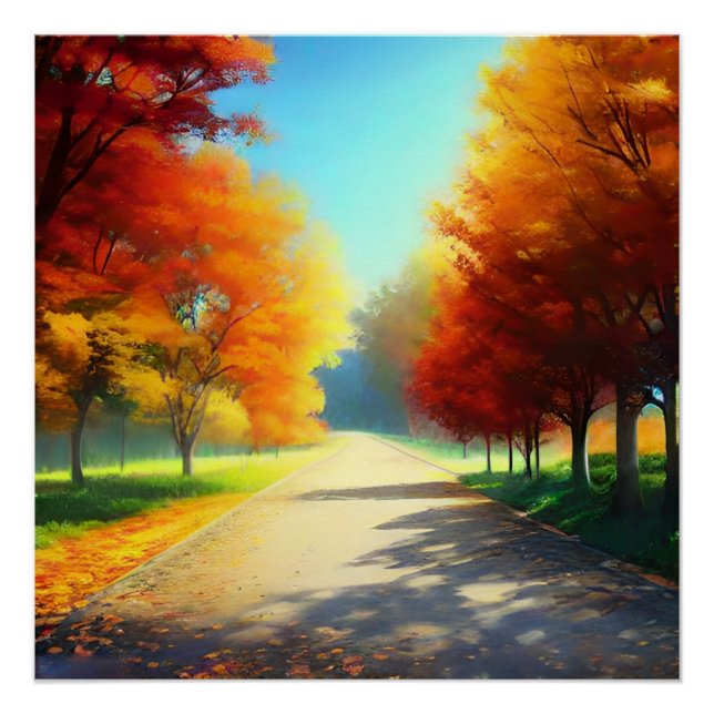 Poster La nature Les arbres d'automne dans la forêt (Devant)