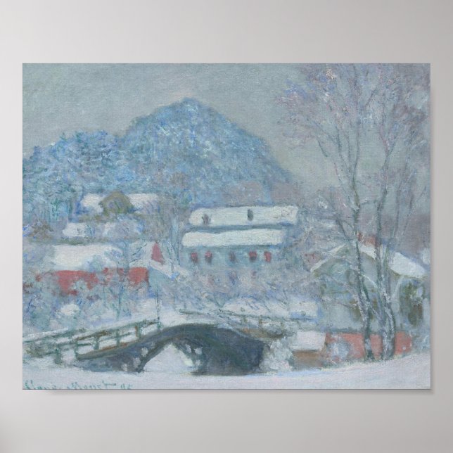 Poster La Norvège de Sandviken dans la neige (Devant)