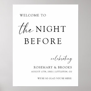 Poster La Nuit Avant le Dîner de Répétition de Mariage Bi