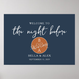 Poster La Nuit Avant le Dîner de Répétition Navy Blue