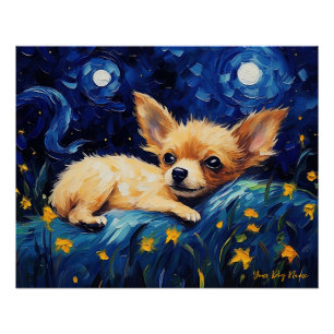 Poster La nuit étoilée - Chihuahua Dog 001 - Qian wan Go