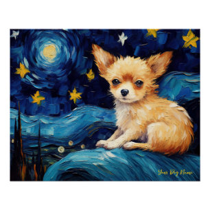 Poster La nuit étoilée - Chihuahua Dog 002 - Qian wan Go