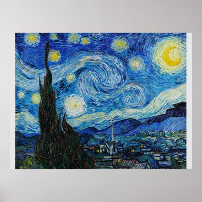 Poster La nuit étoilée de Van Gogh (Devant)