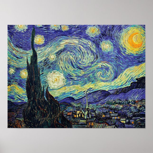 Poster La nuit étoilée de Van Gogh (Devant)