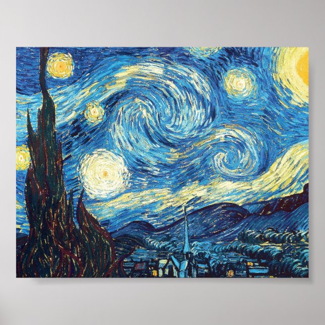 Poster La nuit étoilée de Van Gogh (Devant)