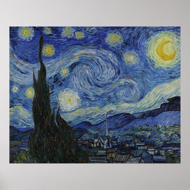 Poster La nuit étoilée de Van Gogh (Devant)