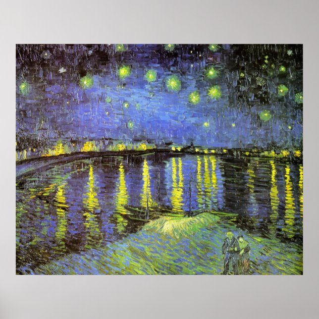 Poster La nuit étoilée de Vincent van Gogh sur le Rhône (Devant)