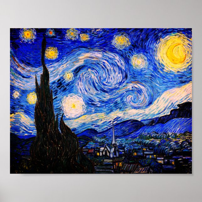 Poster La nuit étoilée par Vincent Van Gogh (Devant)