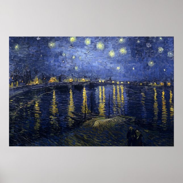 Poster La Nuit étoilée sur le Rhône de Van Gogh (Devant)