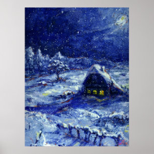 Poster La nuit. L'hiver. Russie