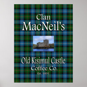 Poster La Old Kisimul Castle Coffee Co de Clan MacNeil.