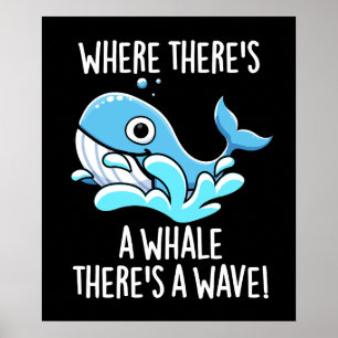 Poster Là où il y a une baleine il y a une vague Fond som