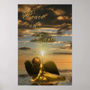 POSTER LA PAIX SUR L'ANGE DE LA TERRE