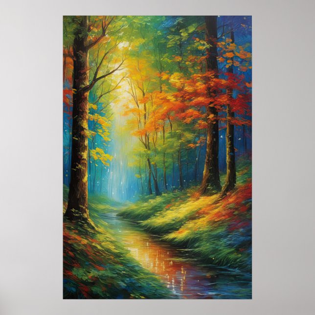 Poster La Palette d'automne, une forêt verdoyante (Devant)