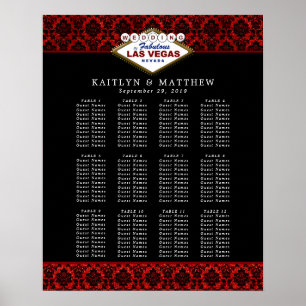 Poster La Parties scintillant Damask Las Vegas Mariage Co