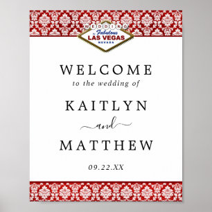Poster La Parties scintillant Damask Las Vegas Mariage Co