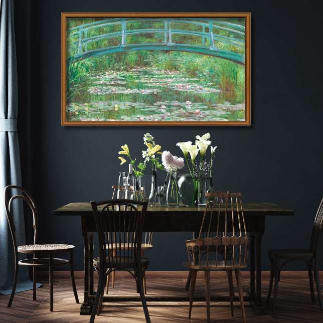 Poster La passerelle japonaise de Monet (1899) ("Nature's Reflections: Captivating Beauty in Monet's The Japanese Footbridge (1899)")