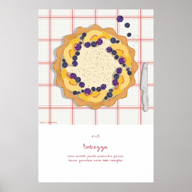 Poster La passion de la cuisine avec crostata, tarte ital (Devant)