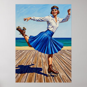 POSTER LA PATINEUSE À ROULETTES
