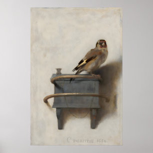 Poster La peinture de chardonneret de Carel Fabritius, Ar