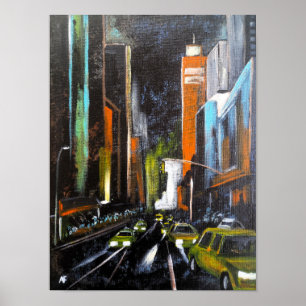 Poster La peinture de minuit électrique de New York - Alf