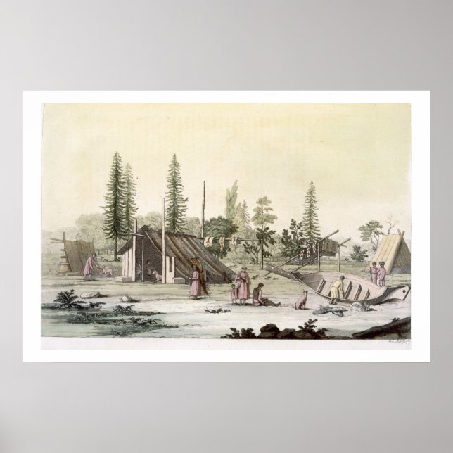 Poster La Perouse à Port Francesci (gravure sur couleur) (Devant)