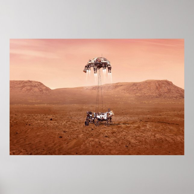 Poster La Persévérance Arrive En Toute Sécurité Sur Mars. (Devant)