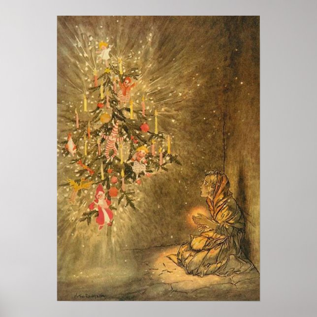 Poster La petite fille de Match par arthur rackham (Devant)