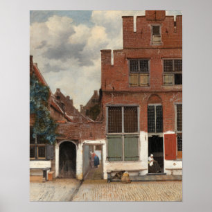 Poster La petite rue de Johannes Vermeer