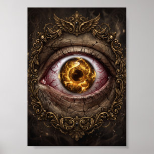Poster La Peur des Yeux Gothique Horreur Œil Sombre Hallo