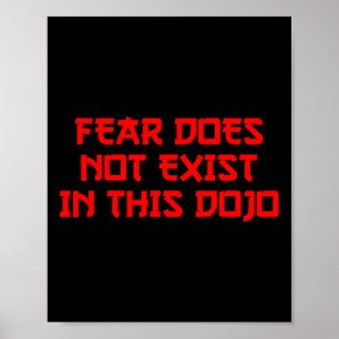 Poster La peur n'existe pas dans ce dojo Karaté 80's