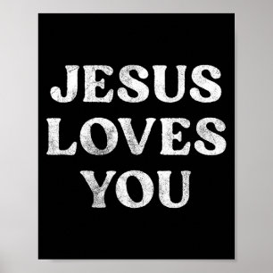 Poster La phrase Jésus t'aime sur un