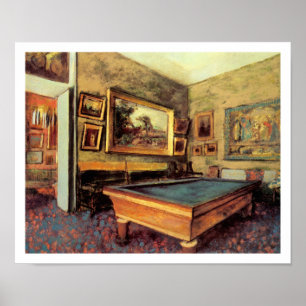 Poster La pièce de billard chez Meni-Hubert dégazent par