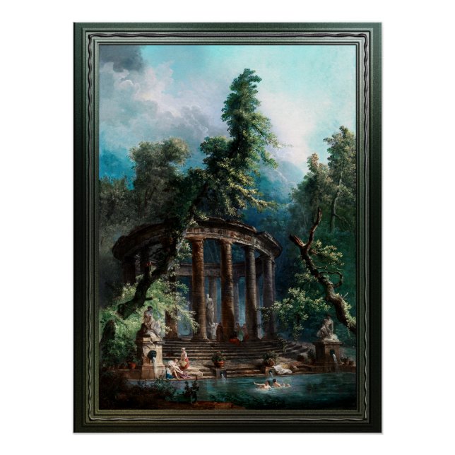 Poster La piscine de baignade par Hubert Robert 2e éditio (Devant)