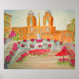 Poster La Place d'Espagne à Rome