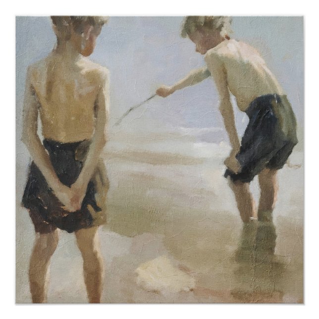 Poster La Plage Côtière Embarque Paysage (Devant)