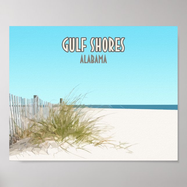 Poster La plage de Gulf Shores Alabama (Devant)
