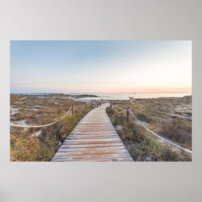 Poster La plage d'Es Pujols à Dawn (Devant)