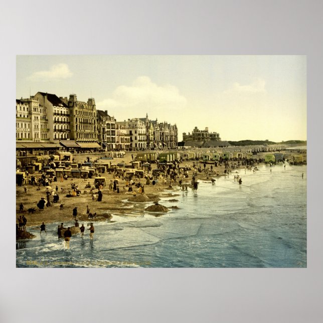 Poster La plage d'Ostende Belgique (Devant)
