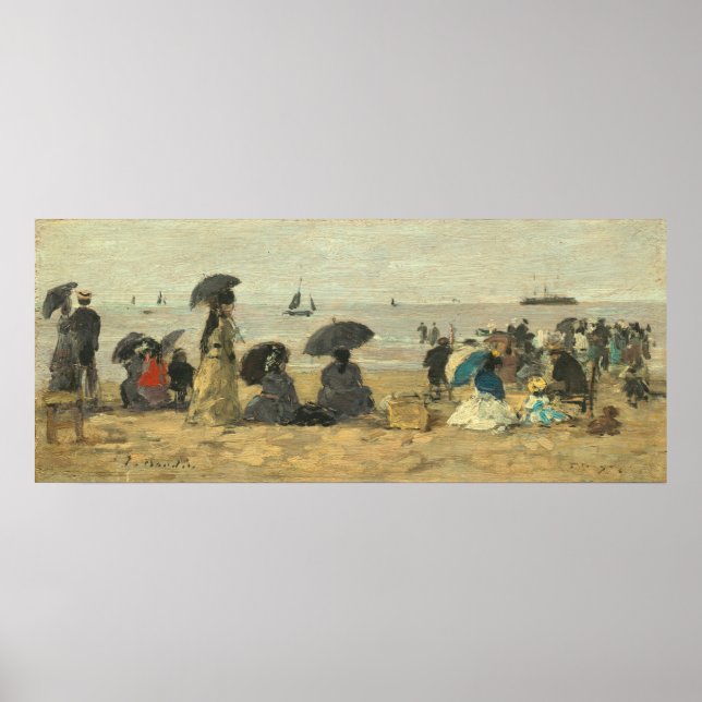Poster La plage - Eugène Boudin Art (Devant)