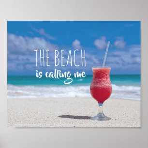 Poster La plage m'appelle Paradis Tropical Caraïbes